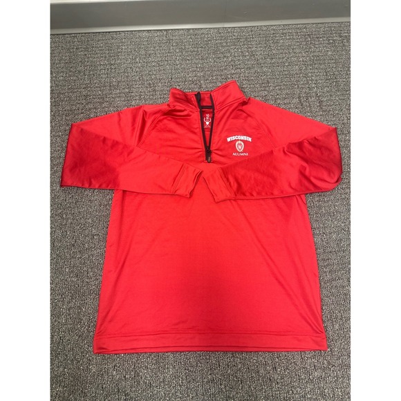 Wisconsin‎ Badgers C BUK Cutter Buck Pullover Jacket Mens Medium Activewear L/S - Picture 2 of 9